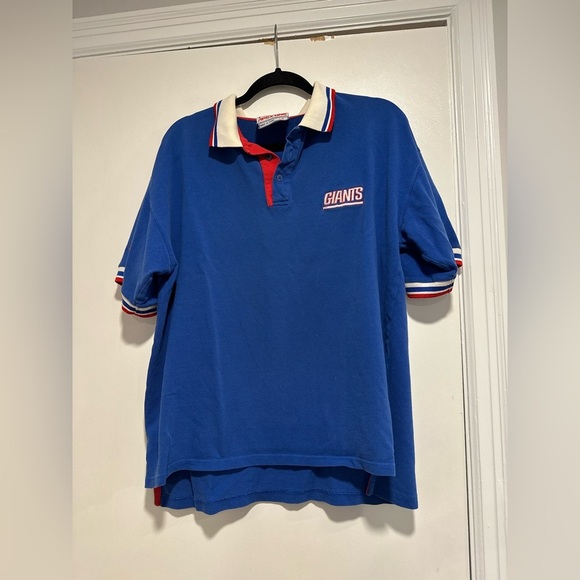 VTG 90’s Apex One NFL Mens Sz : L New York Giants Blue Football Golf Polo. - Picture 1 of 13